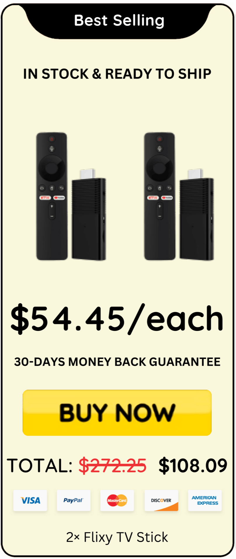 Flixy TV Stick package offer price 